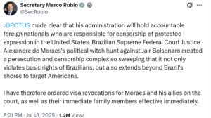Escândalo: Governo Trump Anula Vistos de Moraes e Seus ‘Aliados’ no STF!