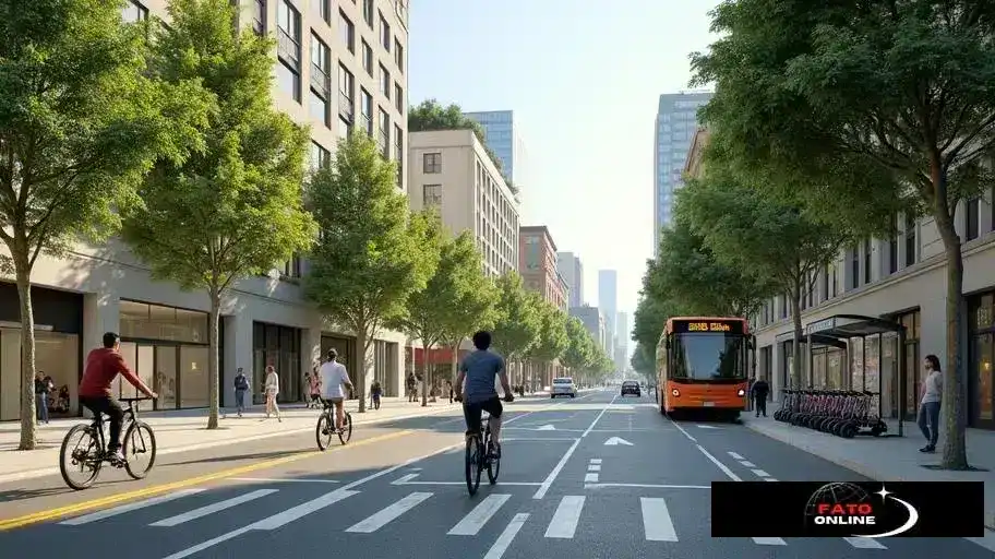 Modos de transporte: priorizando pedestres, bicicletas e transporte público Modos de transporte: priorizando pedestres, bicicletas e transporte público